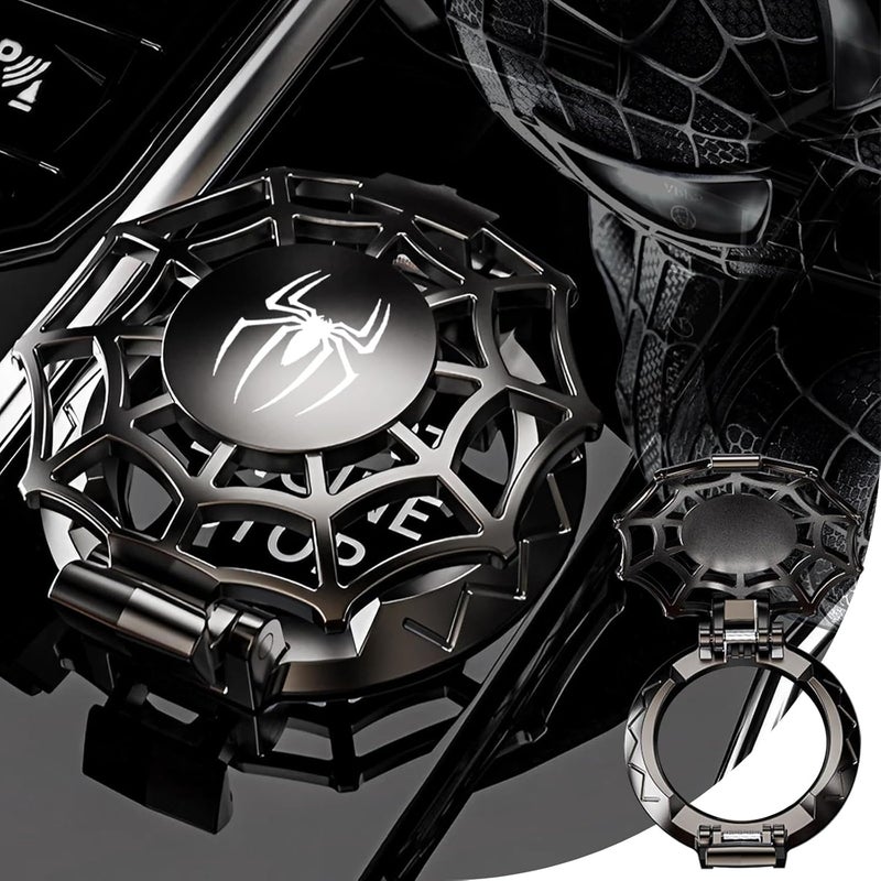 Tybasthe Original | Push Start Button Cover, Spiderman Car Engine Start Stop Button Cover Protector, Cool Car Accessories Interior Decor Sticker Decals Motorcycle Key Ignition Switch Cover, Black - Image 1